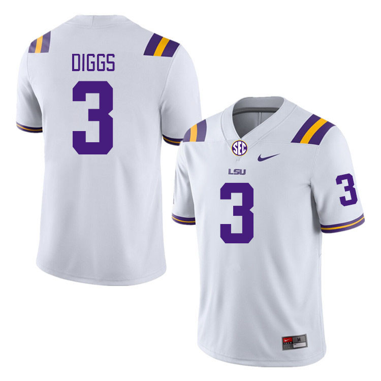 LSU Tigers #3 Logan Diggs College Football Jerseys Stitched Sale-White